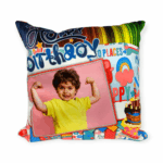Happy Birthday Photo Colorful Cushion – Personalized Gift for a Special Celebration