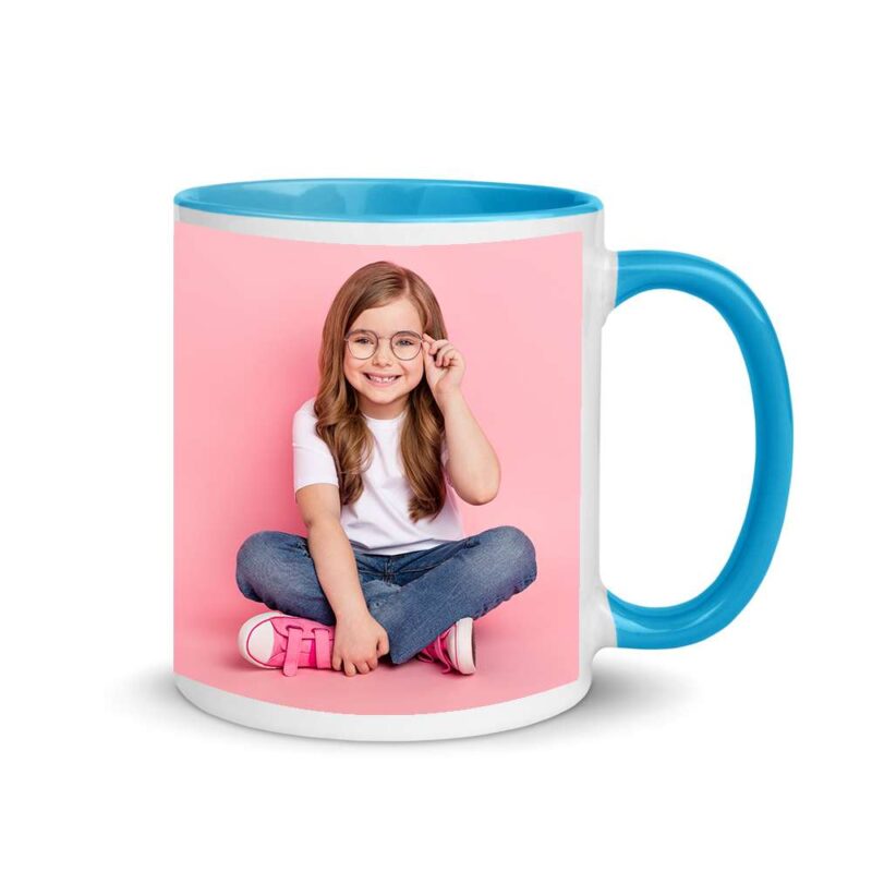 Personalized Blue Inner Photo Mug – Custom Coffee Mug