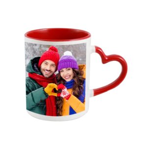 Red Inner Heart Handle Photo Mug Perfect Valentine’s Day Gift