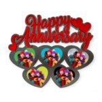 Wooden Happy Anniversary Photo Frame Heart Shape – Personalized Love Gift