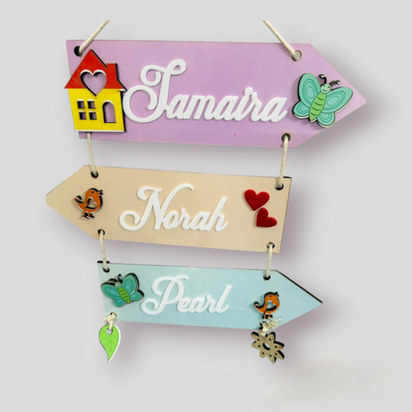 Personalized Kids Door Name Plates #004