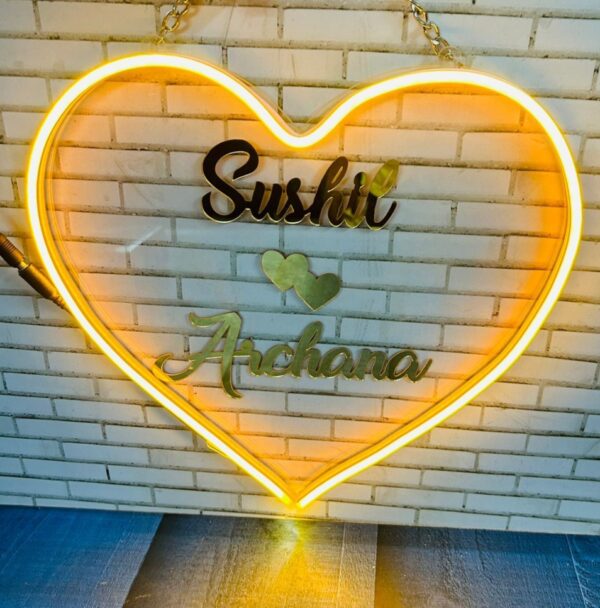 Neon Light Customized Name | Neon Lights for Wall Customised Name | Neon Light | Neon Lights for Wall | Neon Light Sign | Light for Room, Bedroom Decor | Name Sign Board #002