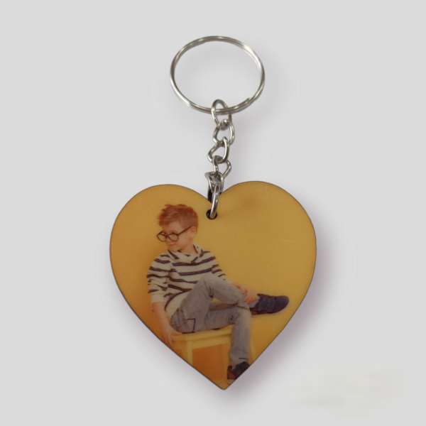 Heart Shape Photo Keychain