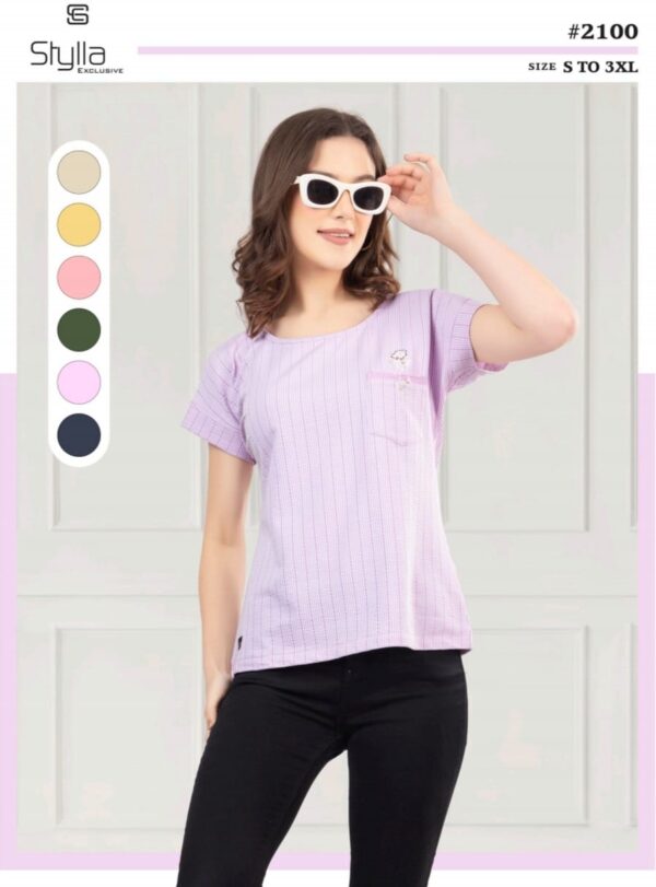 Regular Sleeves Solid Women T-shirt | Top Stylla #2100