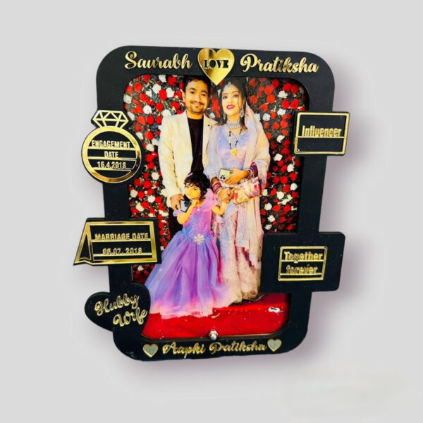 Customized Couples Frame with Golden Acrylic