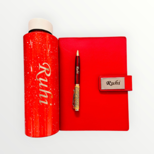 Personalized Combo Set Bottle Diary and Pen | Unique Custom Gift Sets