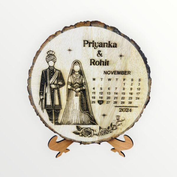 Personalized Wedding Gift- Customized Wooden Plaque Calendar