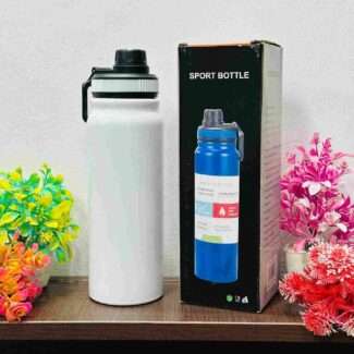 800ml Insulated Stainless Steel Bottle with Glossy Finish & Grab Handle