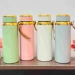 800ml Insulated Stainless Steel Bottle with Strainer, Wide Mouth & Rubber Handle – Matte Finish