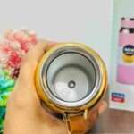 800ml Insulated Stainless Steel Bottle with Strainer, Wide Mouth & Rubber Handle – Matte Finish