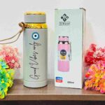 800ml Insulated Stainless Steel Bottle with Strainer, Wide Mouth & Rubber Handle – Matte Finish